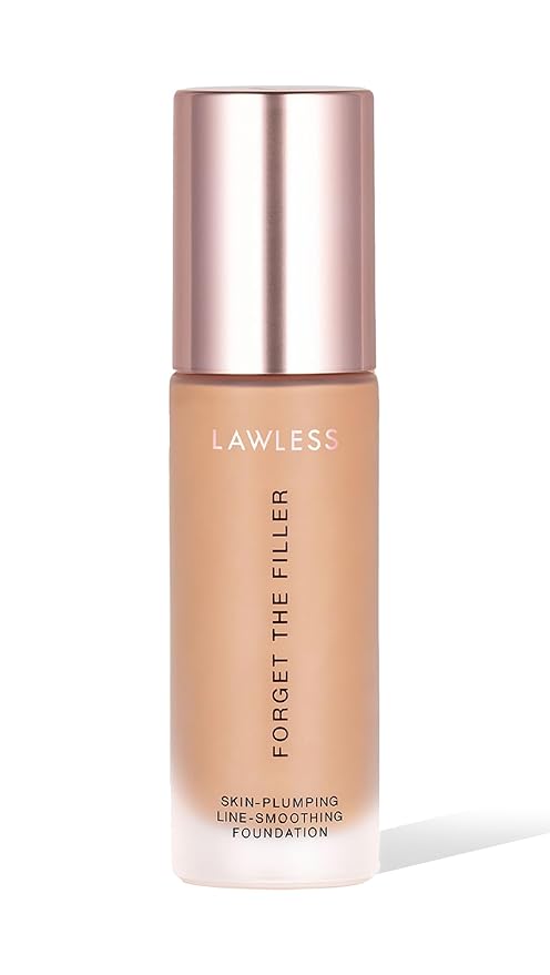 LAWLESS Women's Forget the Filler Skin-Plumping Line-Smoothing Foundation, 13M, medium tan with neutral-warm undertones, 1.0 Ounce