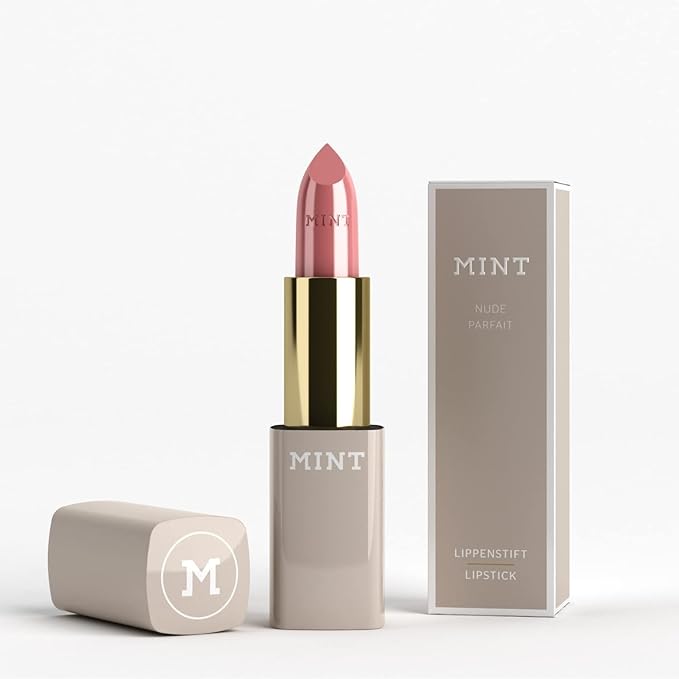 MINT Lipstick in NUDE PARFAIT - Optical Teeth Whitening Lipstick with Blue Pigments - Immediate Bright Smile Effect - Fuller Lips Effect with Hyaluronic Acid and Oléoactif Complex - By Dr. Mintcheva