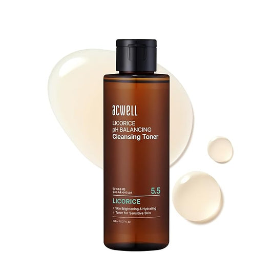 ACWELL Licorice pH Balancing Cleansing Toner 5.07 fl.oz. - PH5.5 Hydrating Makeup Cleansing Astringent - Skin Clearing, Reduce Pigmentation, Acne and Dark Spots