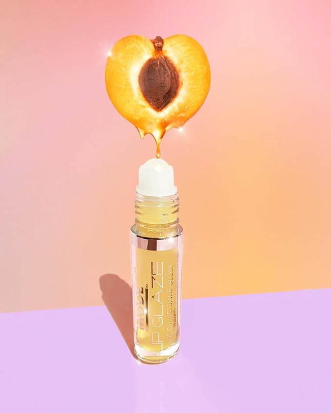 MODE Lip Glaze Flavored Lip Gloss Yummy HONEY APRICOT Flavor Roll On Sweet Wet Nourising Shine, Roller Glossy Hydrating Natural Skincare Fruit Oils