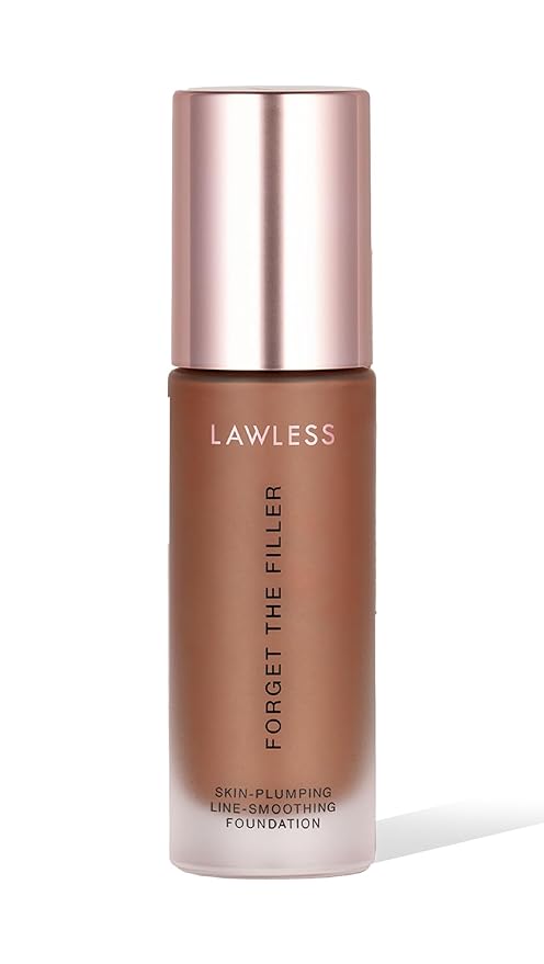 LAWLESS Women's Forget the Filler Skin-Plumping Line-Smoothing Foundation, 27D, ultra deep with neutral-golden undertones, 1.0 Ounce