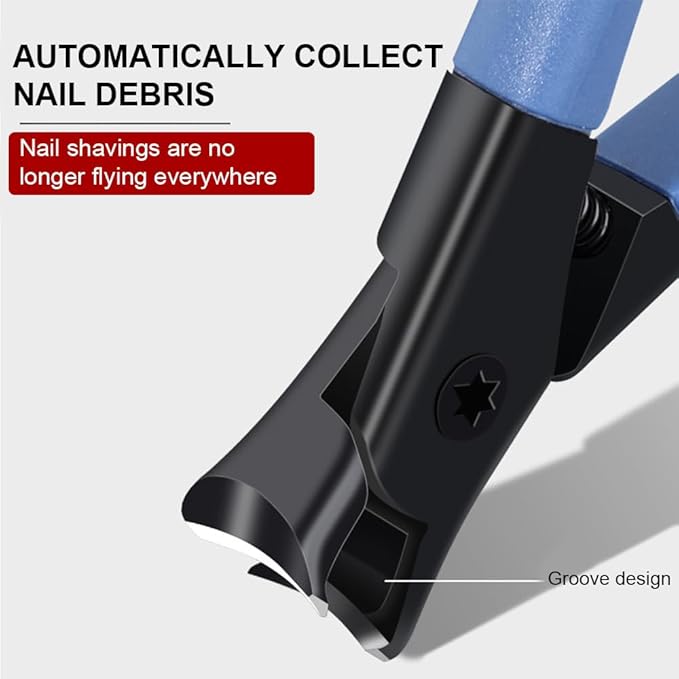 2Pcs Professional Nail Clippers Set, Heavy Duty Ingrown Toe Nail Clippers Adult Thick Nails Long Handle (Black)