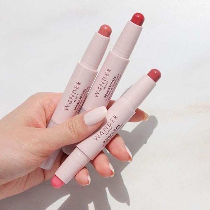 Wander Beauty Double Booked Lip Conditioner & Cream - Boss Babe/In The Clear - Dual-Sided Cream Lipstick With Vitamin E and Shea Butter - Glossy Tinted Lip Balm For Dry Cracked Lips - 0.05 oz