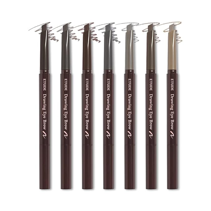 ETUDE Drawing Eye Brow, Eyebrow Pencil, Microblading, Long Lasting, Soft Textured Natural Daily Look, Korean Makeup, Beauty, Dark Gray (0.008 Ounce)