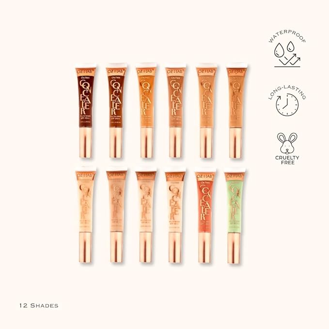 Beauty Hide and Chic Liquid Concealer – Porcelain (HC-01) – Full Coverage, Lightweight, Matte Finish, SPF 30++, Vegan, Cruelty-Free – 0.35 fl oz / 10 ml，pack of 1