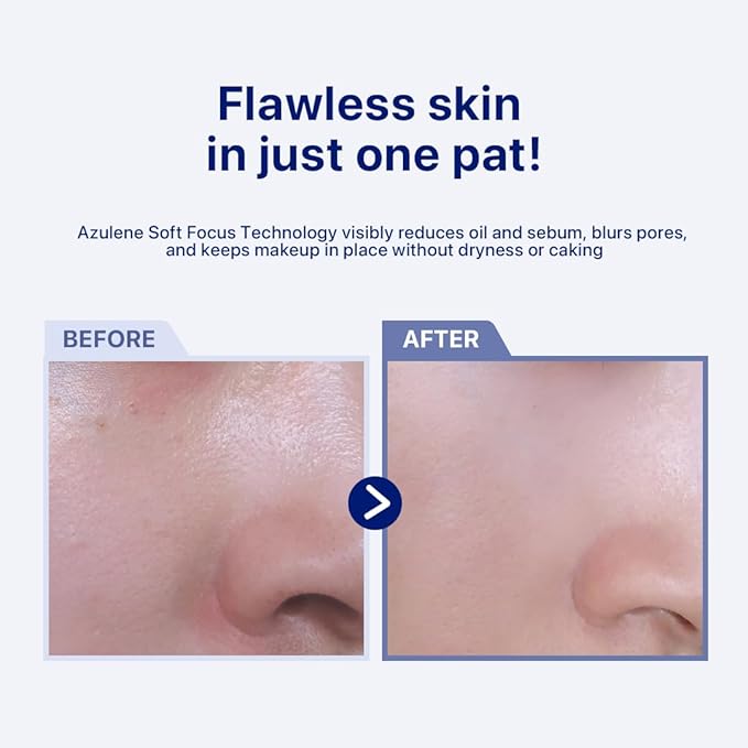 Le Nubele Azulene Face Cover Fixing Powder Translucent Setting Powder for All Skin Types and Tones, Pore-Blurring, Matte Finish, Soft-Focus Technology, Korean Makeup, 10g/0.35 oz.