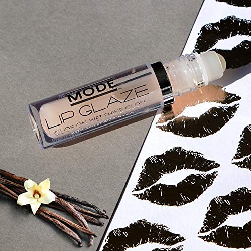 MODE Lip Glaze Flavored Lip Gloss Yummy MADAGASCAR VANILLA BEAN Flavor Roll On Sweet Wet Nourishing Shine, Hydrating Natural Skincare Fruit Oils