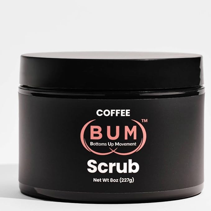 BUM Coffee Sugar Scrub for Body - Coffee Scrub Body Exfoliator with Organic Shea, Coconut Oil, Rosehip, Vitamin E & Jojoba - Moisturizing, Seductively Scented & Subtly Flavored Exfoliant (8 oz)