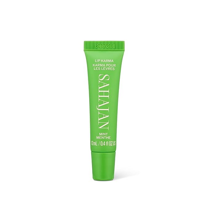 Sahajan Lip Karma Mint | Nourishing Lip Balm with Argan Oil, Castor Oil, Vitamin E | Clean Ayurvedic Hydrating Lip Balm | Softens, Smooths, Soothes Chapped Dry Lips, Lasting Moisture | 0.4 fl oz