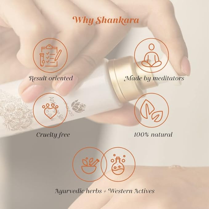 Shankara Ageless Serum for Face and Neck – Ayurvedic Facial Serum with Herbal Actives – Hydrating and Rejuvenating Serum for All Skin Types – Cruelty-Free and Clean Formula (30ml)