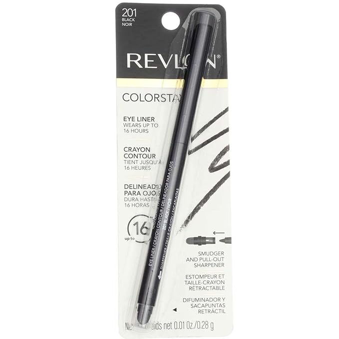Revlon ColorStay Eyeliner Pencil, Black [201], 0.01 oz (Pack of 8)
