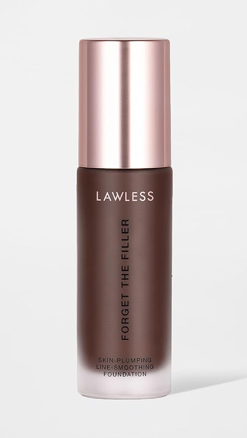 LAWLESS Women's Forget the Filler Skin-Plumping Line-Smoothing Foundation, 32D, ultra deep with warm-neutral undertones, 1.0 Ounce