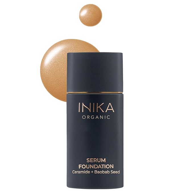 Organic Serum Foundation | Vegan, Buildable Coverage, Weightless Second Skin Feel, Transfer Proof with Skincare Ingredients in Sustainable Packaging. Nourish 25ml