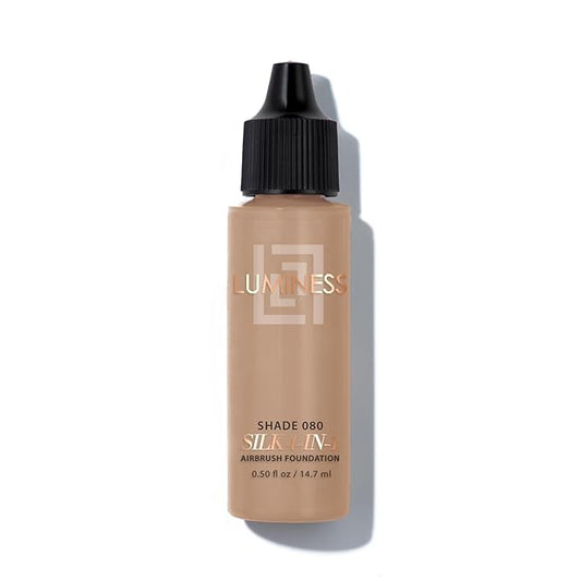 Luminess Air Silk 4-In-1 Airbrush Foundation- Foundation, Shade 080 (.5 Fl Oz) - Sheer to Medium Coverage - Anti-Aging Formula Hydrates and Moisturizes - Professional Makeup Kit for Cordless Air Brush