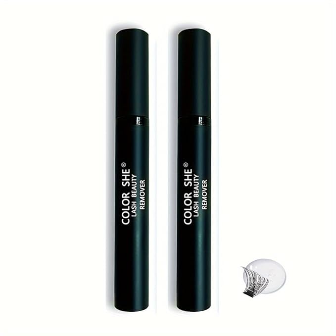 2 Pcs Lash Glue Remover for Eyelash Extension Lash Glue Cluster Falscara, Professional Eyelash Adhesive Dissolver Travel Size Toiletries Removes Stubborn Eye Makeup for Girls and Woman