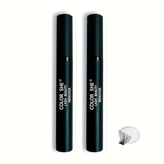 2 Pcs Lash Glue Remover for Eyelash Extension Lash Glue Cluster Falscara, Professional Eyelash Adhesive Dissolver Travel Size Toiletries Removes Stubborn Eye Makeup for Girls and Woman
