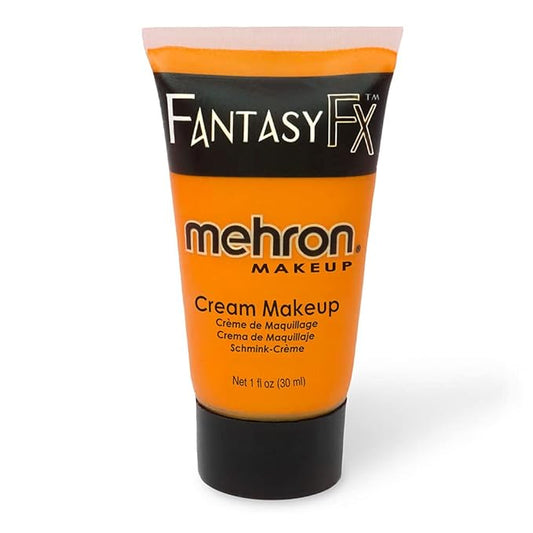 Mehron Makeup Fantasy FX Cream Makeup | Water Based | Halloween | Orange Face & Body Paint For Adults 1 fl oz (30ml) (ORANGE)