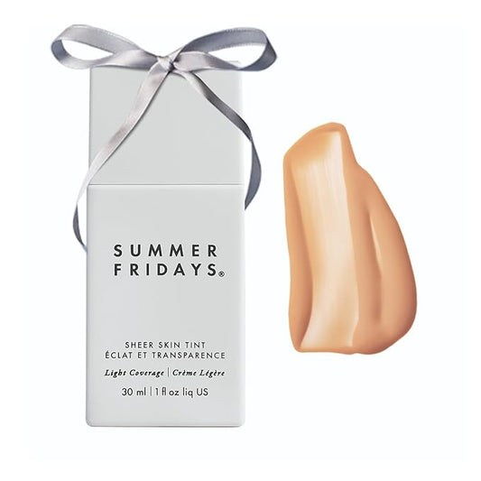 Summer Fridays Sheer Skin Tint - Tinted Moisturizer with Hyaluronic Acid - Helps Diminish Uneven Skin Tone - Sheer to Light Coverage - Shade 2.5 - Light with Cool Peach Undertones (1 Fl Oz)