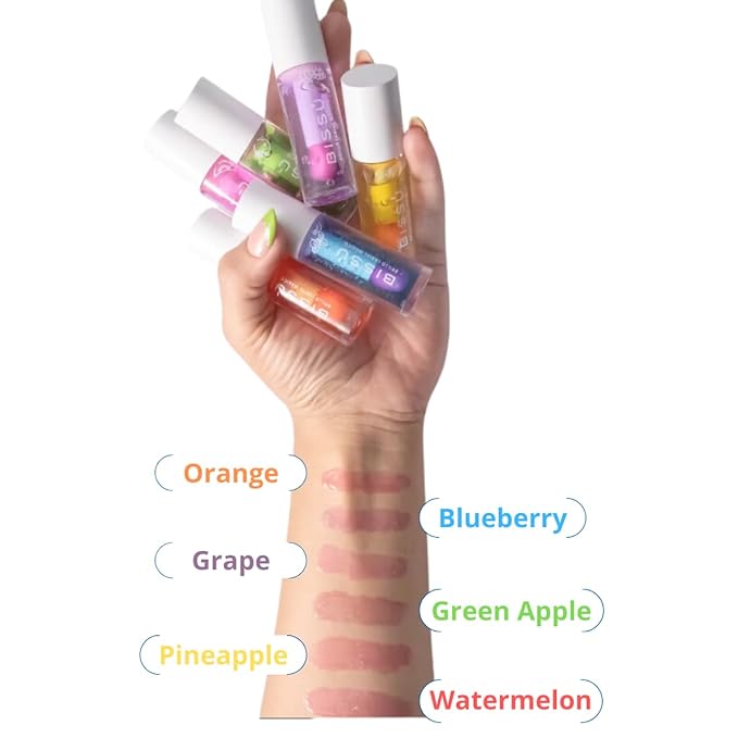 Bissú Magic Lip Gloss, 6 Fruity Scents, Moisturizing pH Reactive Gloss, with drop-shaped applicator and large size (04 Orange, 4 Grams)