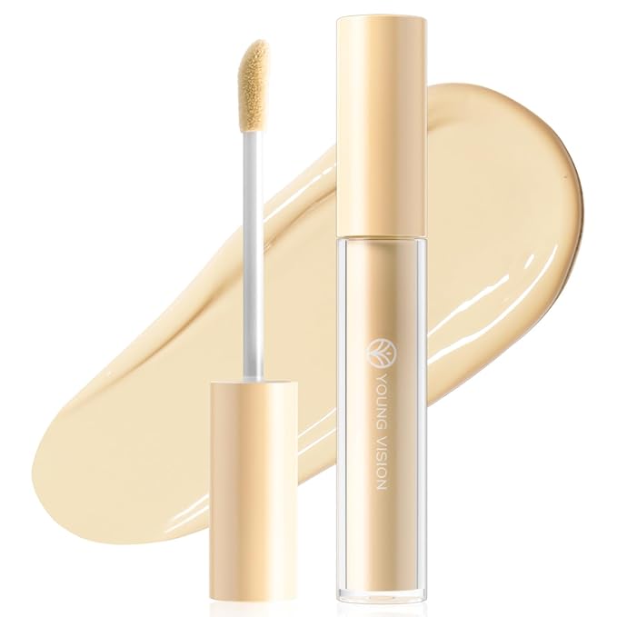 YOUNG VISION Yellow Color Correcting Concealer Corrector, Long Lasting Brightening Full Coverage Weightless All-Day Liquid Concealer, Natural Coverage, Ideal for Fair to Light Skin