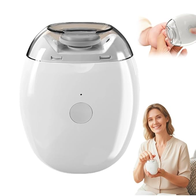 Universal Automatic Fingernail Grinder,2026 New Electric Nail Clipper, Electric Nail Clipper with LED Light and 3 Speed Settings for Safe Nail Care (White)
