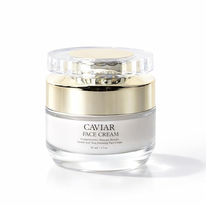 Caviar Face & Neck Cream – Hydrating Anti-aging Moisturizer with Hyaluronic Acid, Squalane & Glycerin – Supports Smoother, Softer, Youthful-Looking Skin – For All Skin Types