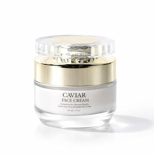 Caviar Face & Neck Cream – Hydrating Anti-aging Moisturizer with Hyaluronic Acid, Squalane & Glycerin – Supports Smoother, Softer, Youthful-Looking Skin – For All Skin Types
