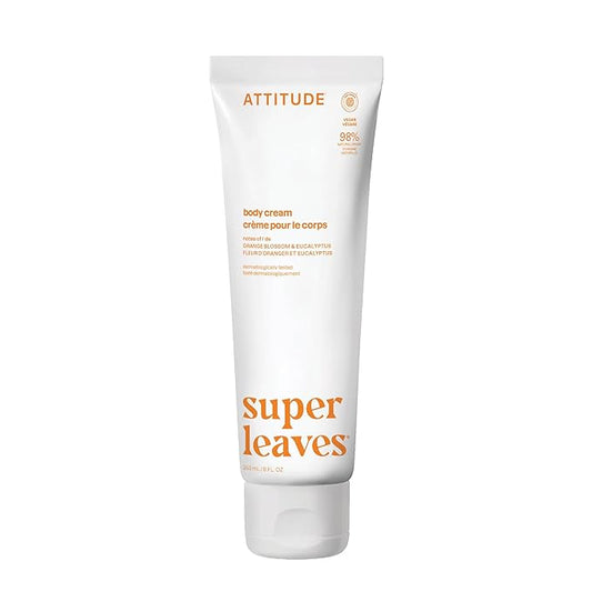ATTITUDE Body Cream, EWG Verified Moisturizer, Vegan Moisturizing Products For Dry Skin, Dermatologically Tested, Orange Leaves, 8 Fl Oz