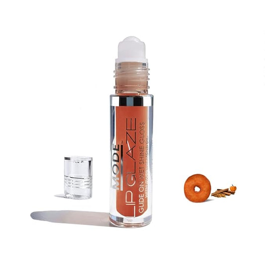 MODE Lip Glaze Spiced Pumpkin Donut Flavored Lip Gloss, Delicious Yummy Flavor, Roll On Sweet Wet Nourishing Shine, Moisturizing Natural Skincare Fruit Oils, Made in NY USA