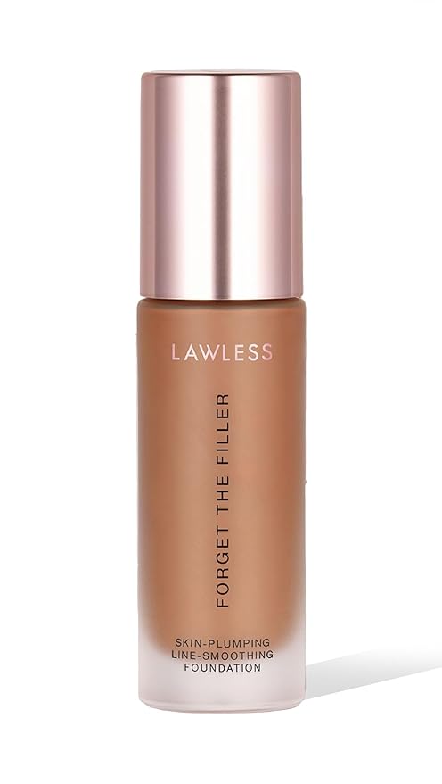 LAWLESS Women's Forget the Filler Skin-Plumping Line-Smoothing Foundation, 21T, tan with warm-golden undertones, 1.0 Ounce