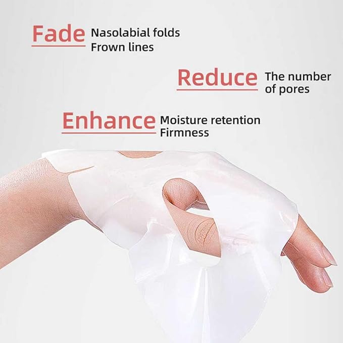 EJVIONPI Bio-Deep Collagen Face Mask, Overnight Deeply Hydrate, Korean-style Ultimate Skincare, Suitable for Ladies' Delicate Skin Care, Pore Minimizing, Firm Skin -1.05oz (30g) x 4PCS