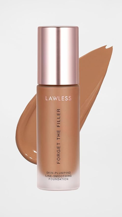 LAWLESS Women's Forget the Filler Skin-Plumping Line-Smoothing Foundation, 21T, tan with warm-golden undertones, 1.0 Ounce