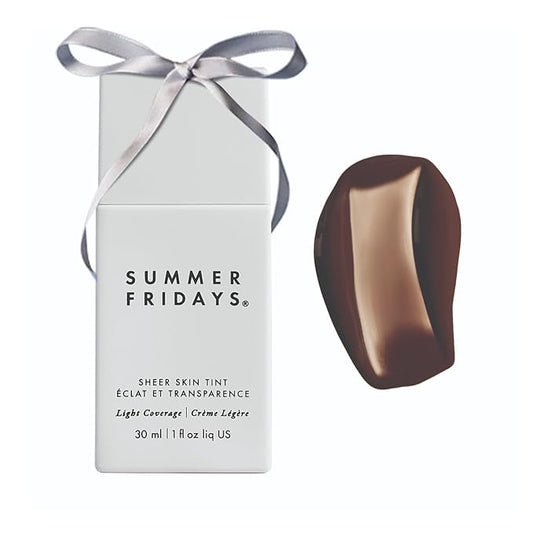 Summer Fridays Sheer Skin Tint - Skin Tint with Hyaluronic Acid - Helps Diminish Uneven Skin Tone - Sheer to Light Coverage - Shade 10 - Rich Deep with Neutral Undertones (1 Fl Oz)