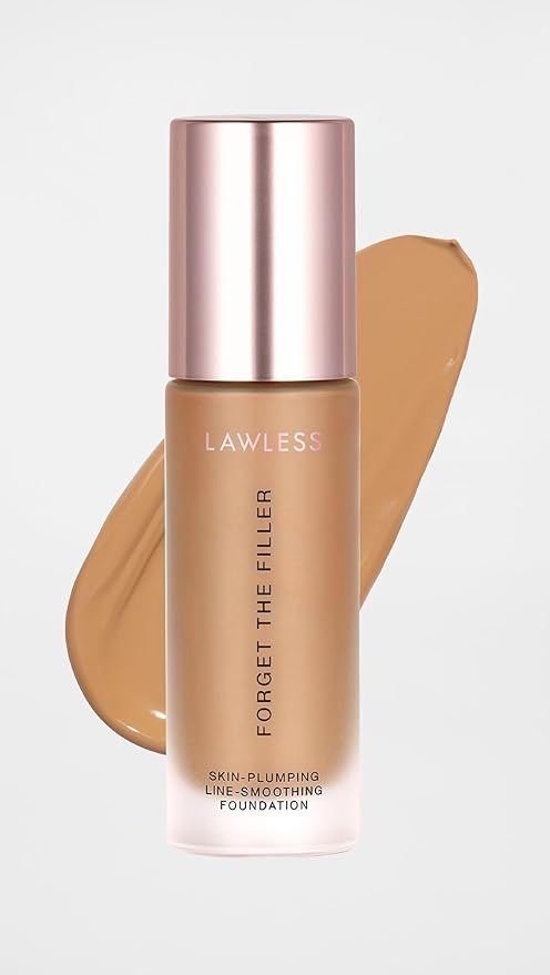 LAWLESS Women's Forget the Filler Skin-Plumping Line-Smoothing Foundation, 16T, tan with warm-olive undertones, 1.0 Ounce