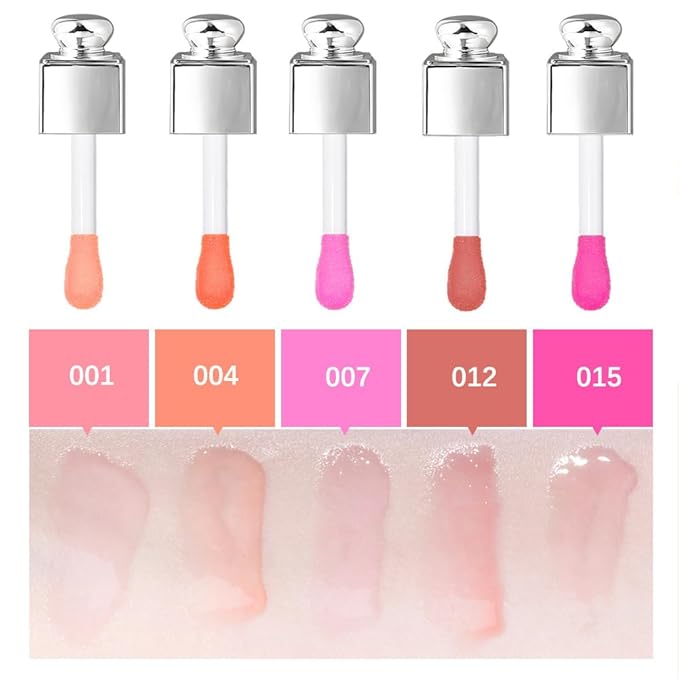 GECOMO Hydrating Lip Glow Oil, Moisturizing Lip Glow Oil, Nourishing Glossy Transparent Lip Oil, Plumping Lip Oil, Lip Balm, Non-sticky Tinted Toot Lip Balm for Lip Care (CORAL) 0.2 OZ