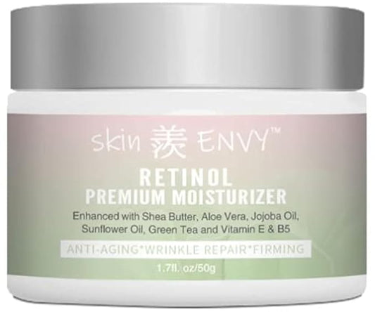 Skin ENVY Retinol Anti-Aging Cream – With Hyaluronic Acid, Shea Butter, Vitamin E & Green Tea | Hydrating, Nourishing & Wrinkle-Reducing | 20% of Profits Donated to USA Children’s Charities | 1.7oz