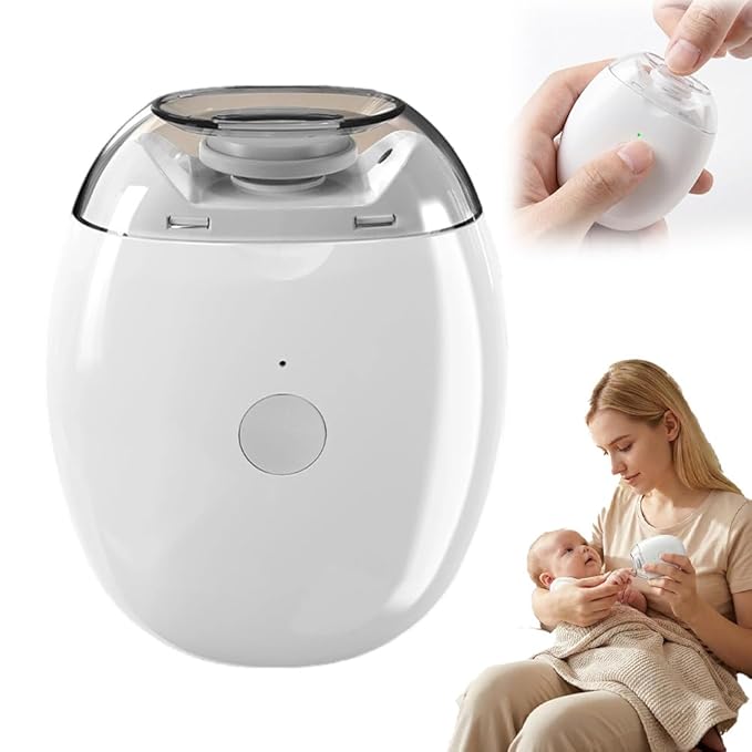 Universal Automatic Fingernail Grinder,2026 New Electric Nail Clipper, Electric Nail Clipper with LED Light and 3 Speed Settings for Safe Nail Care (White)