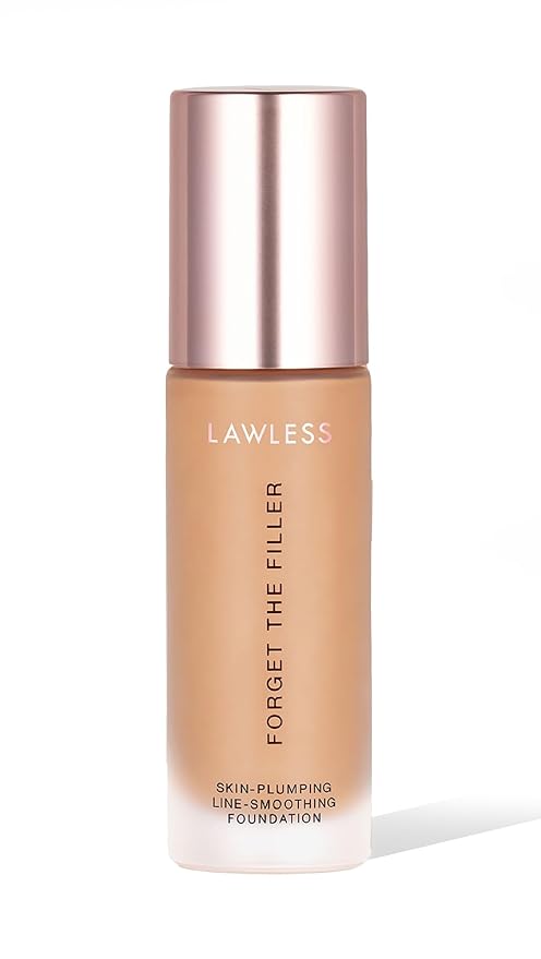 LAWLESS Women's Forget the Filler Skin-Plumping Line-Smoothing Foundation, 10M, medium with warm undertones, 1.0 Ounce