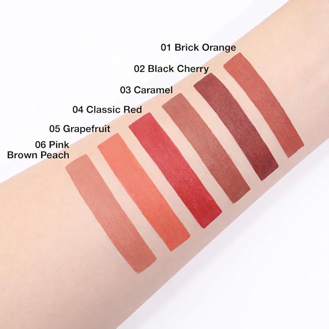 Retractable Lipliner Pencil Waterproof Makeup for Lip Liner and Eye Liner, Smooth and Creamy, Long Lasting Matte Finish, Vegan Beauty, Matte Velvet Pigmented Lip Liner, (03#Red Brown, 1)