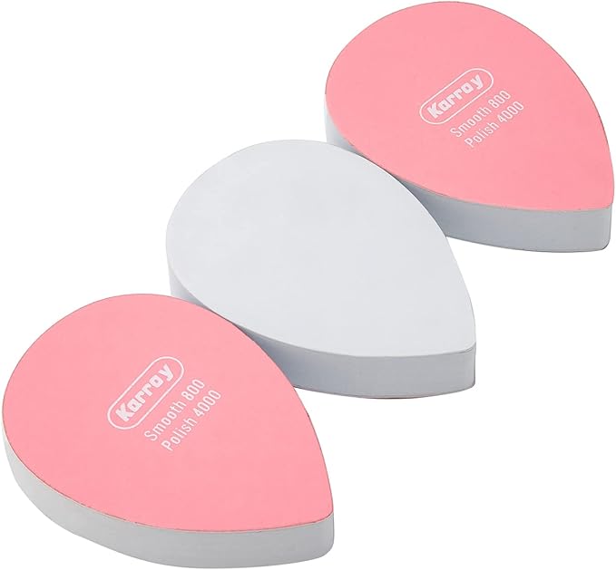 Karroy Nail Files and Buffers for Natural Nails Smooth and Polish Gel Surface 400/600/4000 Grit (A-Drop)