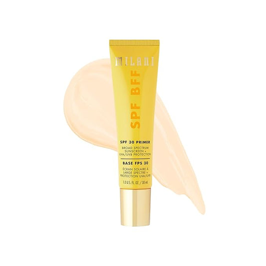 Milani Face Primer for Makeup - SPF BFF Primer with Broad Spectrum Sunscreen SPF 30 UVA UVB Protection, 1.0 Fl. Oz