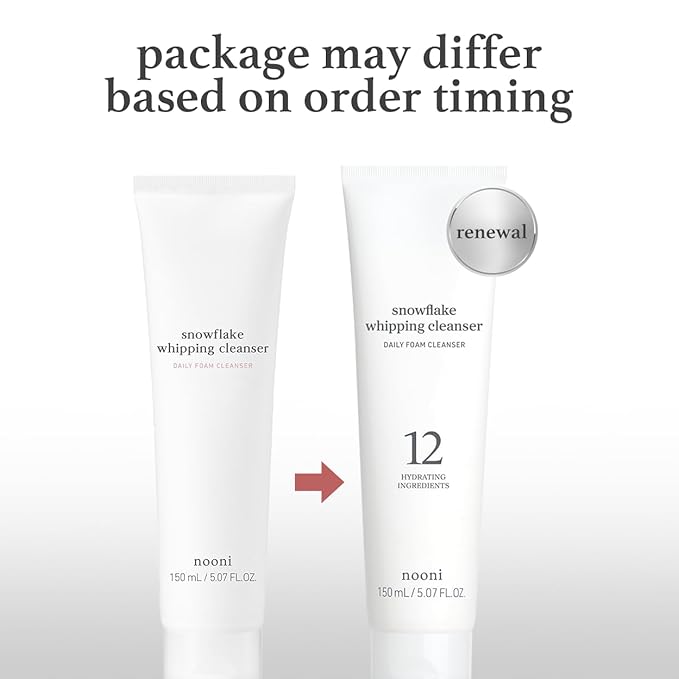 NOONI Face Cleansing - Snowflake Whipping Cleanser | Korean Glass Skin Care, Kbeauty, Facial Wash, Remove Impurities, Purifying, Vegan Whipped Cream, Moisturizing, Sensitive Skin, 5.07 FL Oz