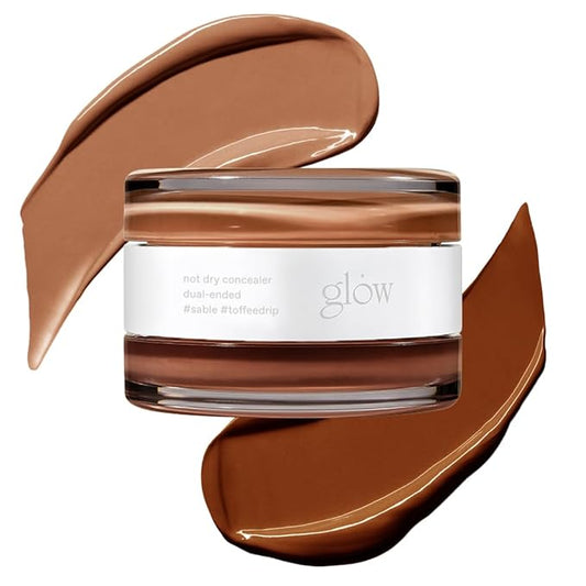 glow not dry concealer #sable #toffeedrip | covers under-eye circles & blemishes | full-coverage | dual-color&use | melt-in texture | 0.4 oz