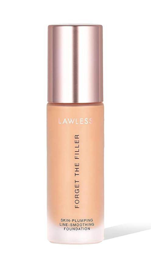 LAWLESS Women's Forget the Filler Skin-Plumping Line-Smoothing Foundation, 9L, light medium with warm undertones, 1.0 Ounce