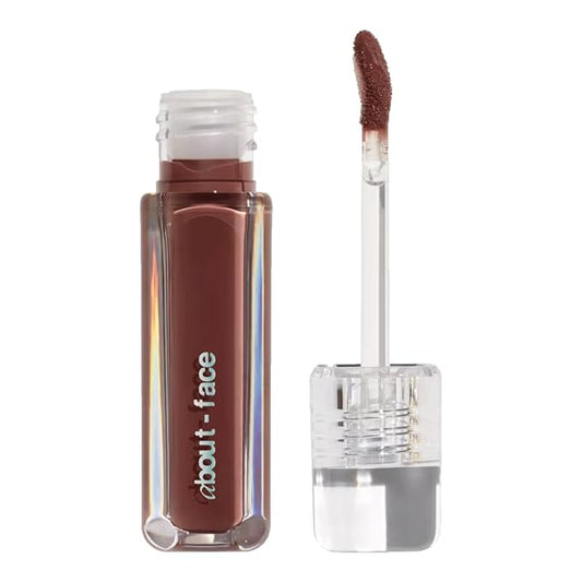 about-face Light Lock Lip Gloss Adore Me – Non-Sticky, High-Shine Lip Oil Gloss with Coconut Oil, Peppermint & Lavender – Vegan, Cruelty-Free, Clean Beauty – 0.21 oz (Chestnut)