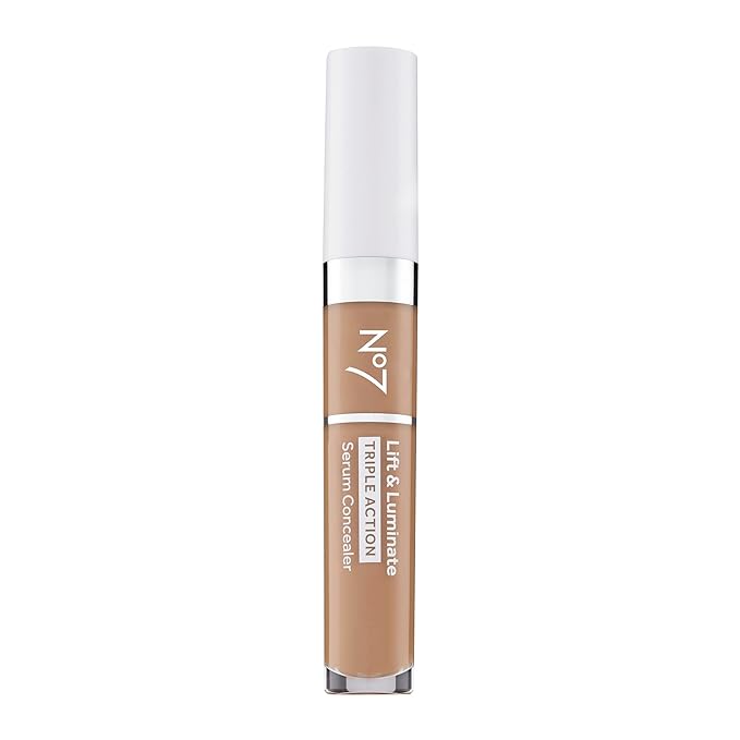 No7 Lift & Luminate Triple Action Serum Concealer - Truly Medium - Anti Aging Liquid Concealer Makeup for Blemishes & Dark Circles - Medium to Full Coverage Concealer for Face (8ml)