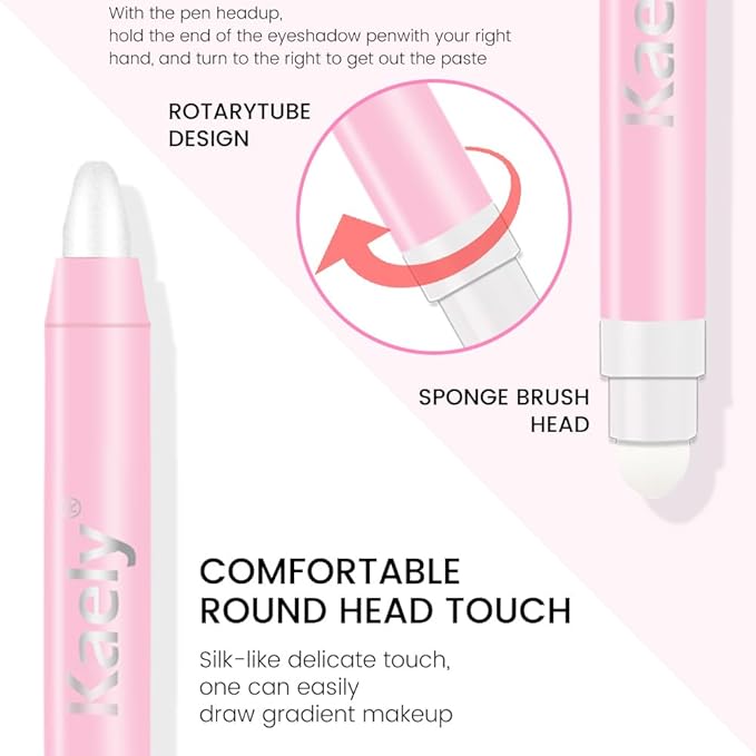 2in1 Shimmer Cream Eye Shadow Stick - Pearl White, Eyeliner Pencil Eyeshadow Palette Makeup, Waterproof Long Lasting Brightener, Crease Proof & Smudge Resistant, Cream Eyeshadow with Built-in Smudger