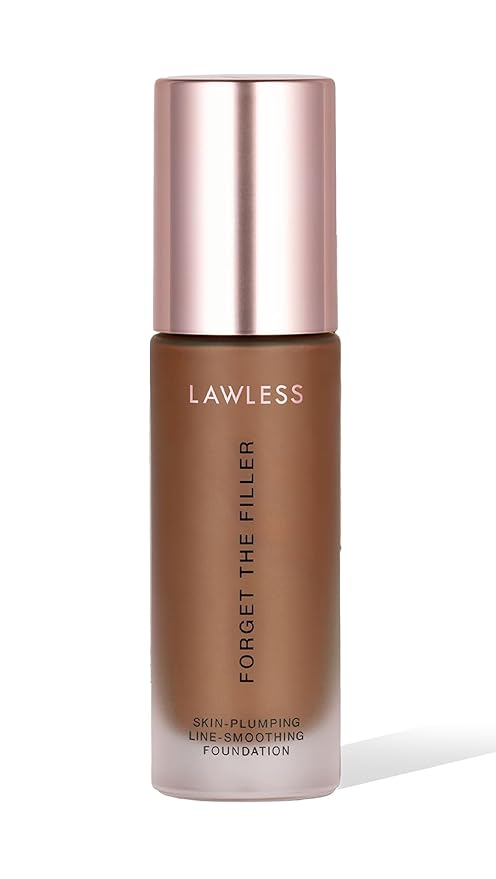 LAWLESS Women's Forget the Filler Skin-Plumping Line-Smoothing Foundation, 29D, ultra deep with neutral-warm undertones, 1.0 Ounce