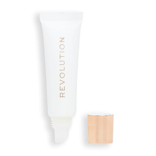 Revolution Beauty London, Juicy Peptide Lip Balm, Hydrating & Plumping Lip Balm with Sheer Color, Infused with Vitamin E & Peptides, Clear Ice, 0.27 fl oz