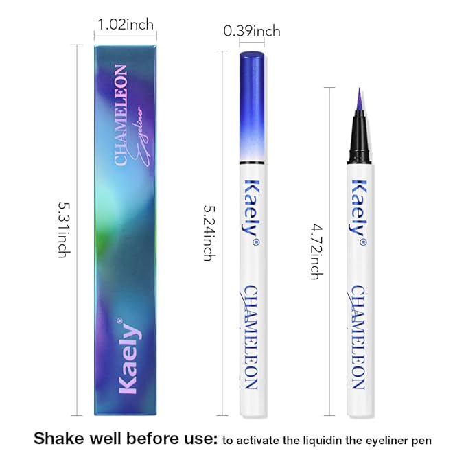 evpct Chameleon Duo Chrome Liquid Eyeliner, Light Royal Blue Glitter Metallic Shimmer Liquid Eyeliner, Multichrome Color Shift, Long Lasting Waterproof Eye Liner Eyeshadow Pencil Face Glitter Makeup